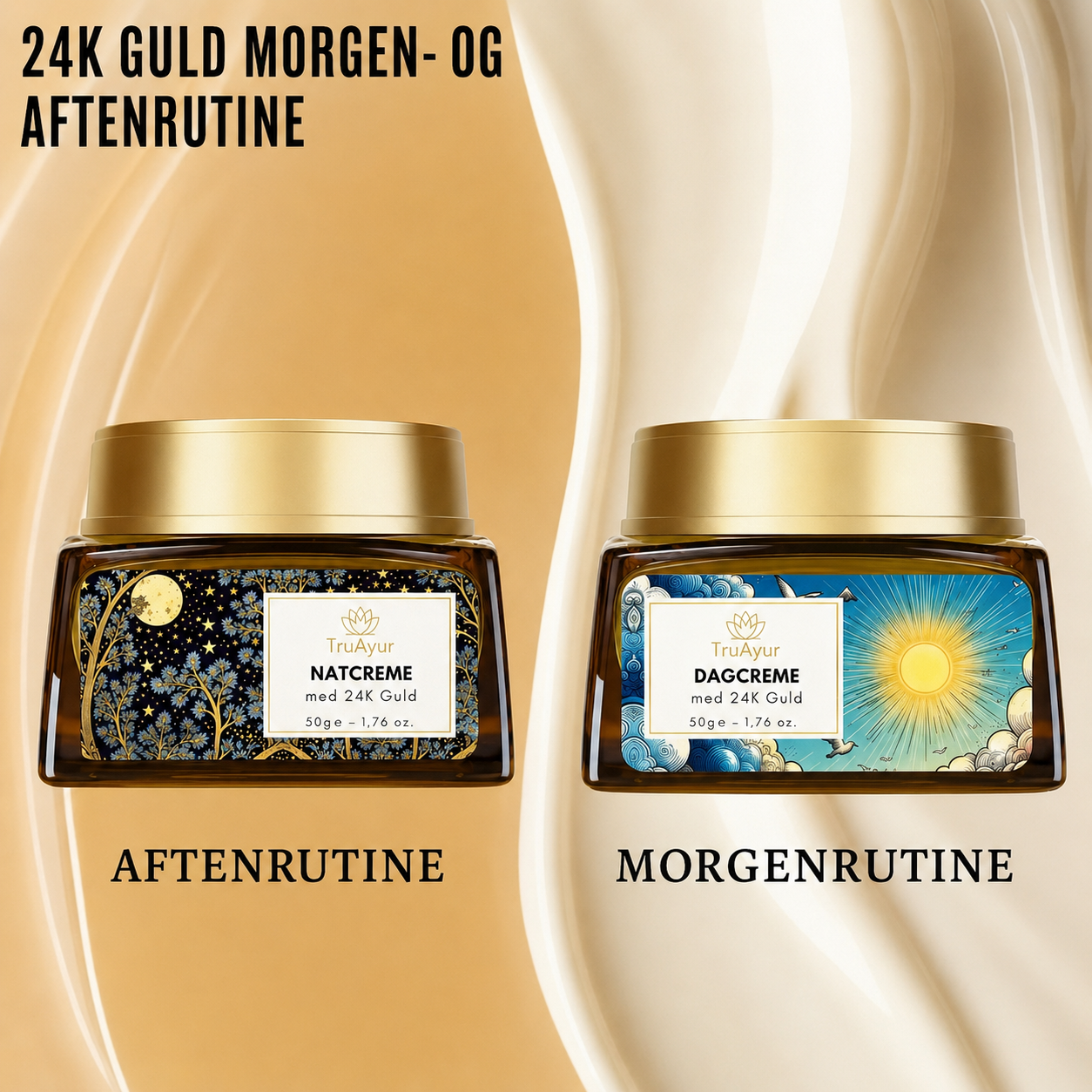 24 karat guld kombineret dag- og natcreme