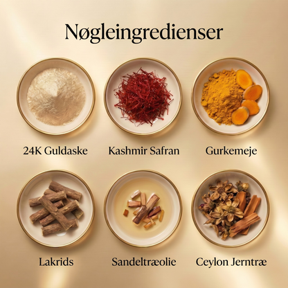 24 karat guld ayurvedisk ansigtsolie til dybt hydreret, silkeagtig og strålende hud