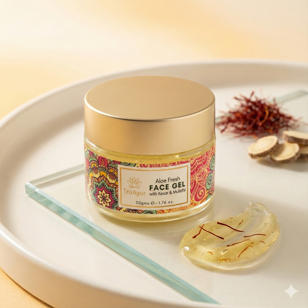 Aloe Fresh Face Gel med Kashmiri Kesar og Mulethi for en strålende glød og dyb hydrering