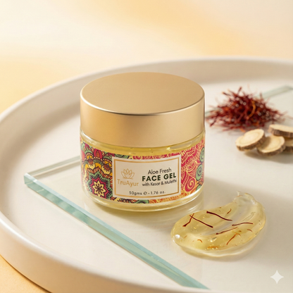 Aloe Fresh Face Gel med Kashmiri Kesar og Mulethi for en strålende glød og dyb hydrering