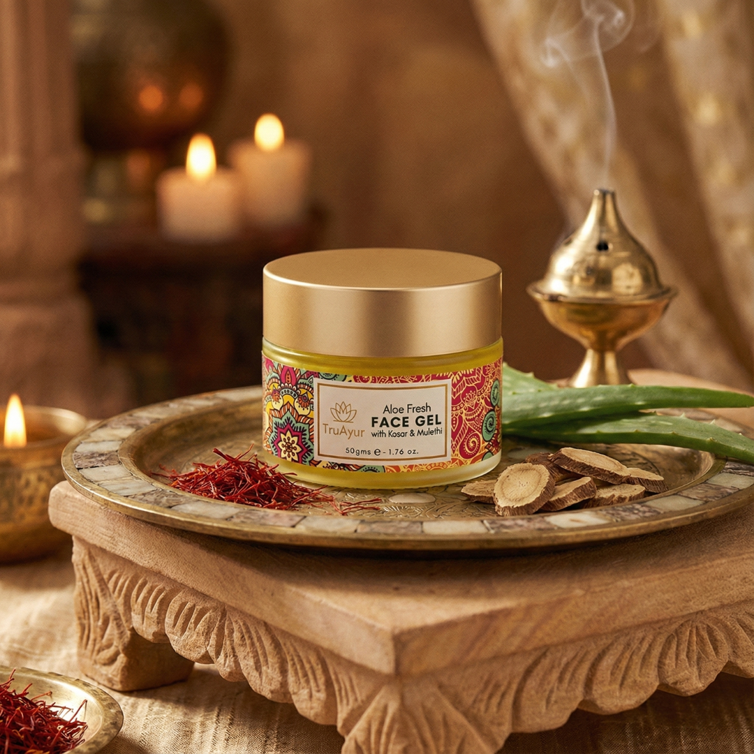 Aloe Fresh Face Gel med Kashmiri Kesar og Mulethi for en strålende glød og dyb hydrering