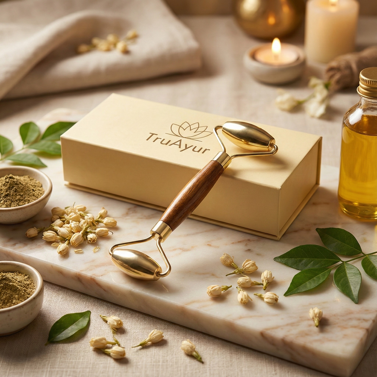 Kansa Face Roller: Gammelt ayurvedisk marmamassageværktøj til ungdommelig, afbalanceret hud