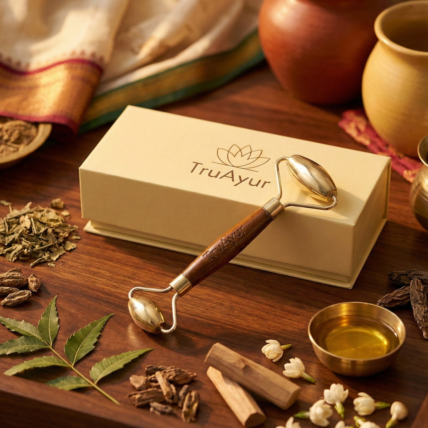 Kansa Face Roller: Gammelt ayurvedisk marmamassageværktøj til ungdommelig, afbalanceret hud