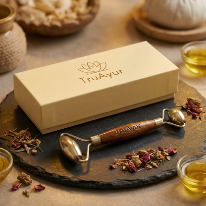 Kansa Face Roller: Gammelt ayurvedisk marmamassageværktøj til ungdommelig, afbalanceret hud