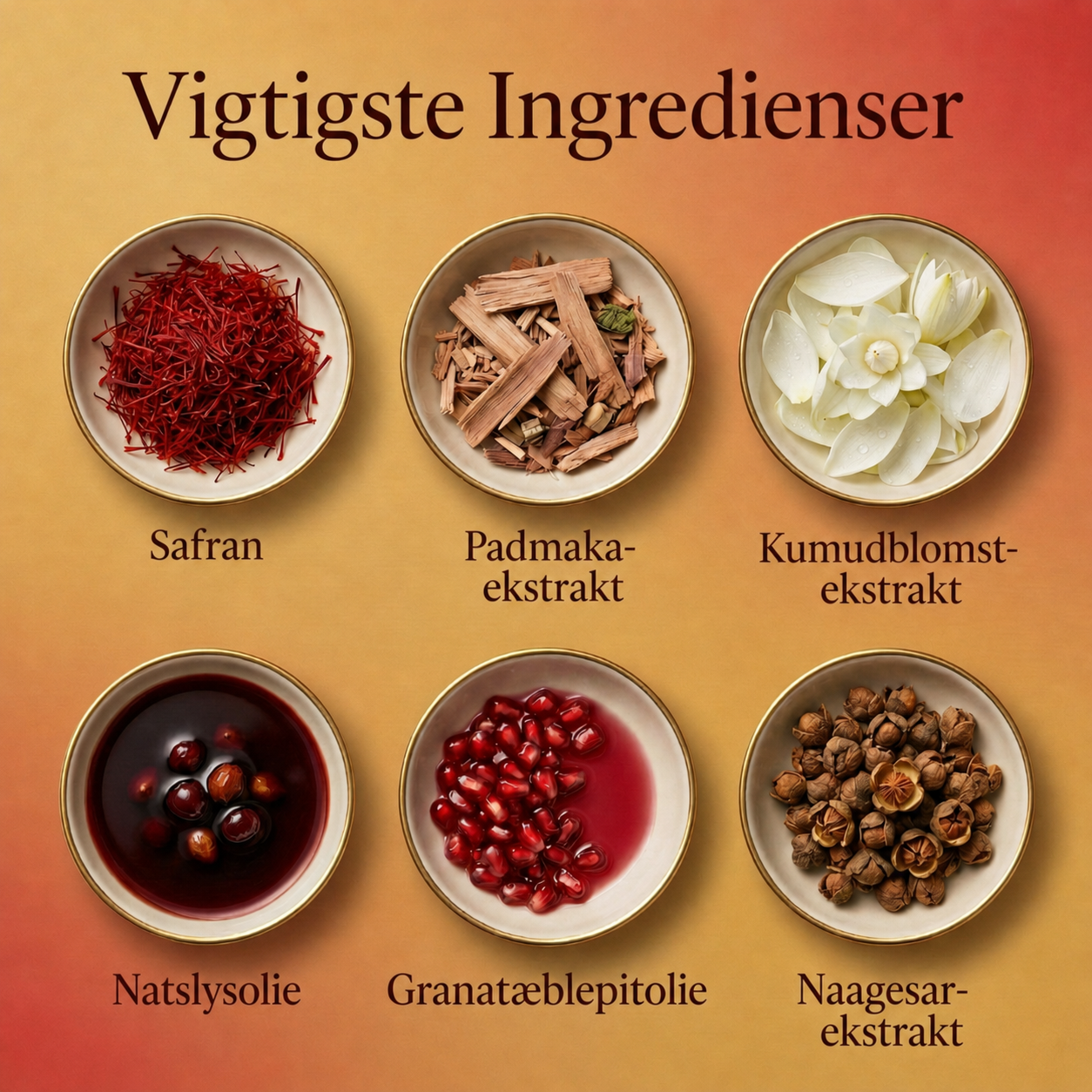 Zafferano ansigtsolie med ren safran for strålende, sund og forynget hud.