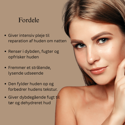 Saffron Glow-natritual (natcreme og ansigtsrens med 24 karat guld)