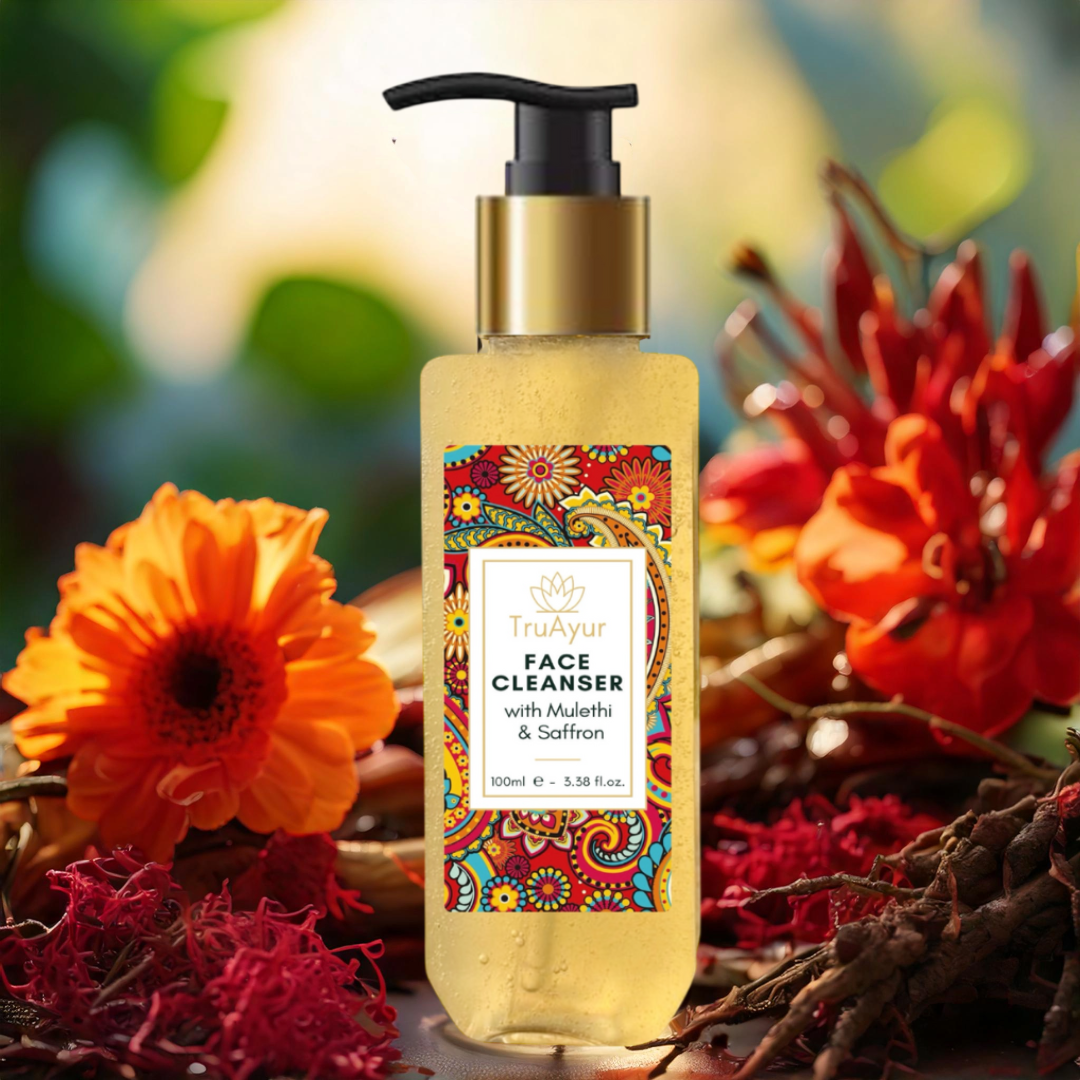 Ayurvedisk ansigtsrens med Mulethi og safran