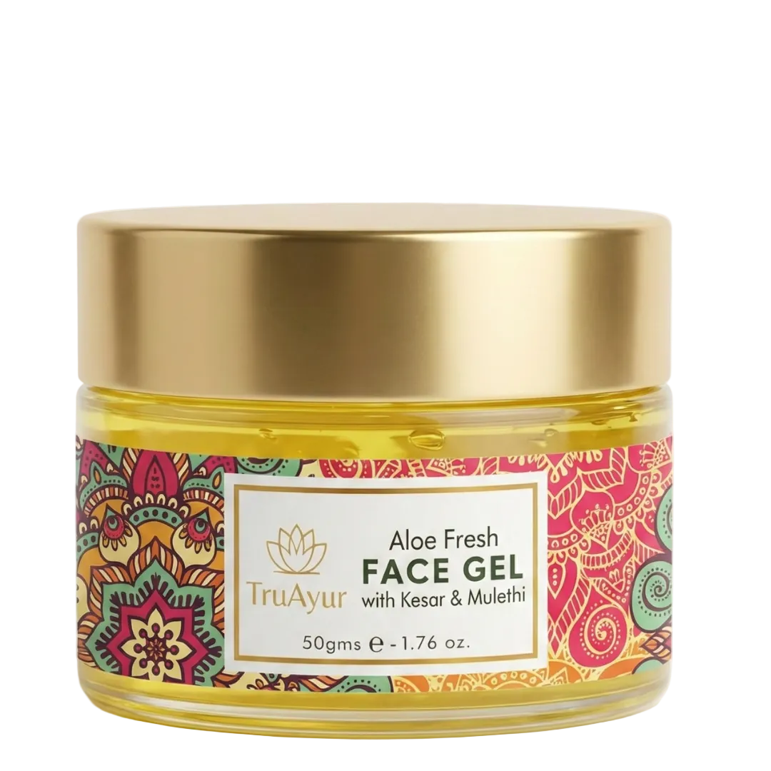 Aloe Fresh Face Gel med Kashmiri Kesar og Mulethi for en strålende glød og dyb hydrering