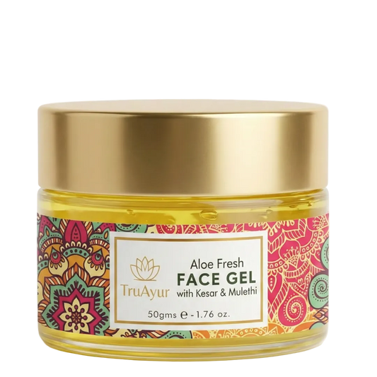 Aloe Fresh Face Gel med Kashmiri Kesar og Mulethi for en strålende glød og dyb hydrering