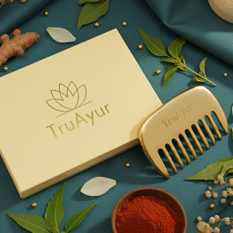 Kansa Hair Comb – Ayurvedisk afgiftning til hovedbunden og sundt hår