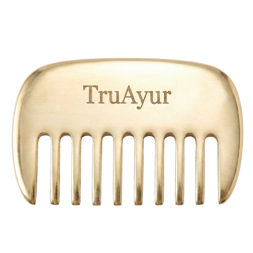 Kansa Hair Comb – Ayurvedisk afgiftning til hovedbunden og sundt hår