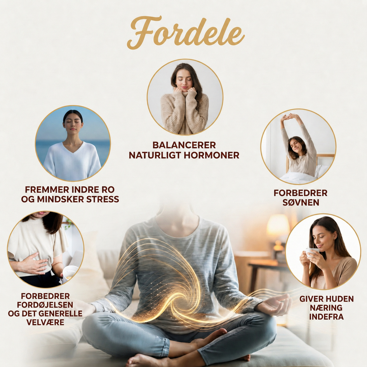 10 urter med navleolie til hormonel balance, strålende hud og balance mod slap, tør og rynket hud