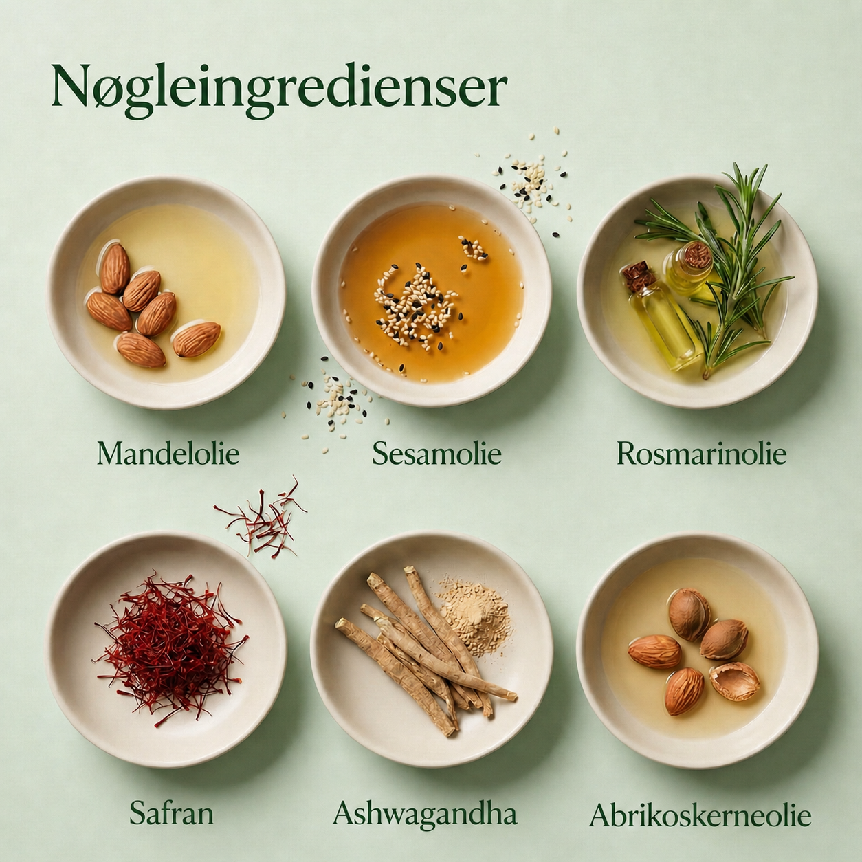 10 urter med navleolie til hormonel balance, strålende hud og balance mod slap, tør og rynket hud