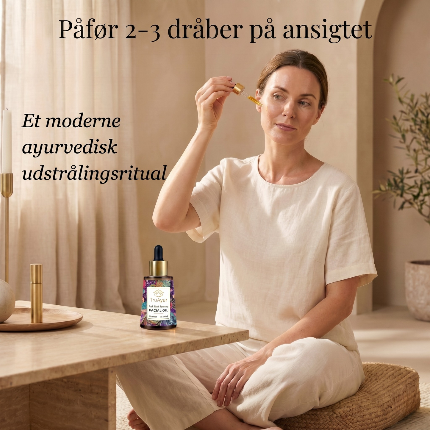 24 karat guld ayurvedisk ansigtsolie til dybt hydreret, silkeagtig og strålende hud